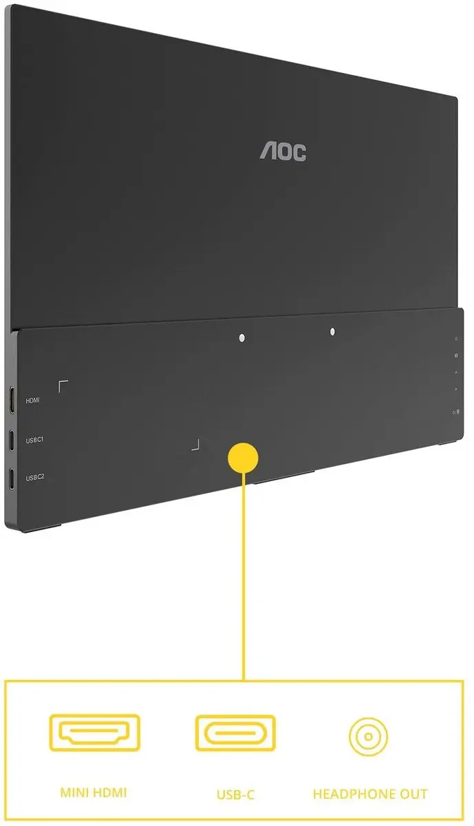 AOC 15" 16T20E2 Monitor - FHD - Zwart
