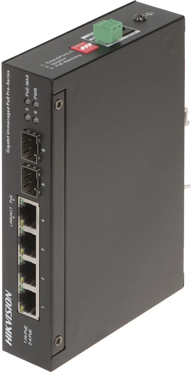Hikvision DS-3T0506HP-E/HS Netwerk Switch - 4x PoE 60W