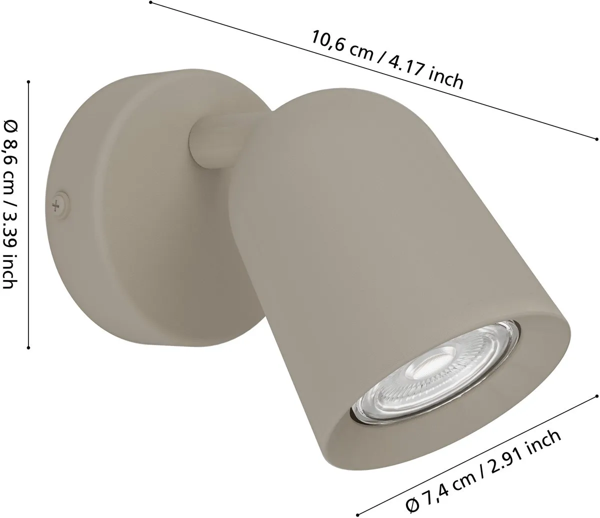Eglo Camaldoli Opbouwspot GU10 - 5W - Zandkleur