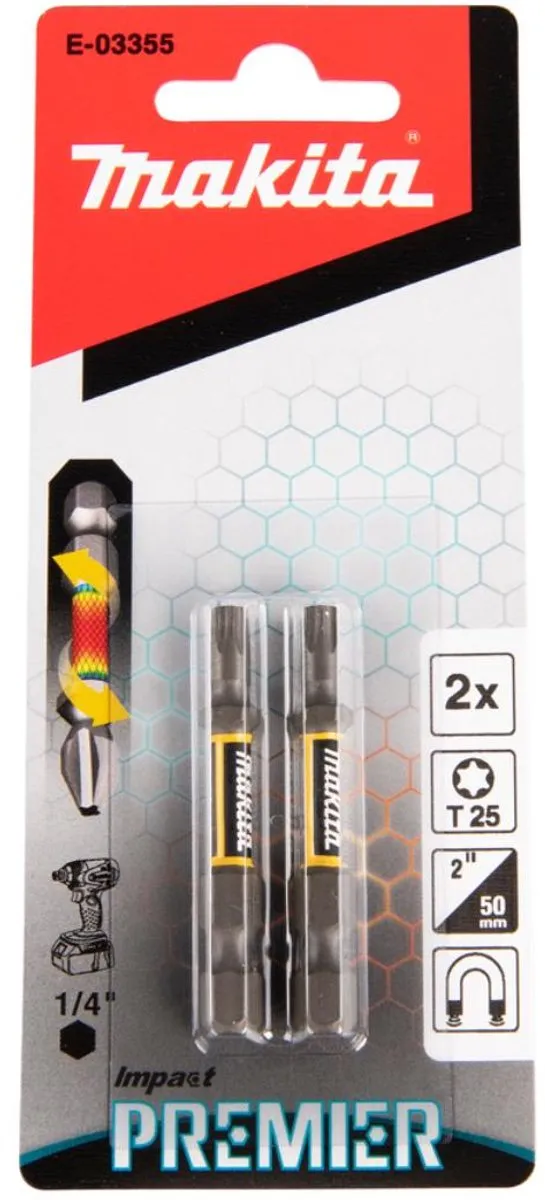 Makita Slagschroefbit T25x50mm XTT Impact Premier E-03355