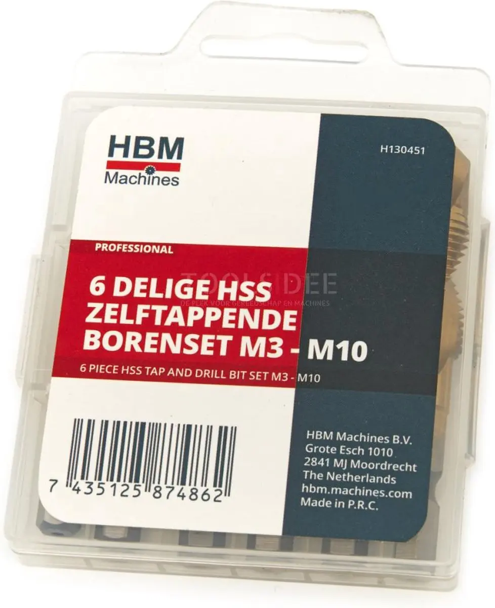 HBM 6-delige HSS Zelftappende Borenset M3-M10