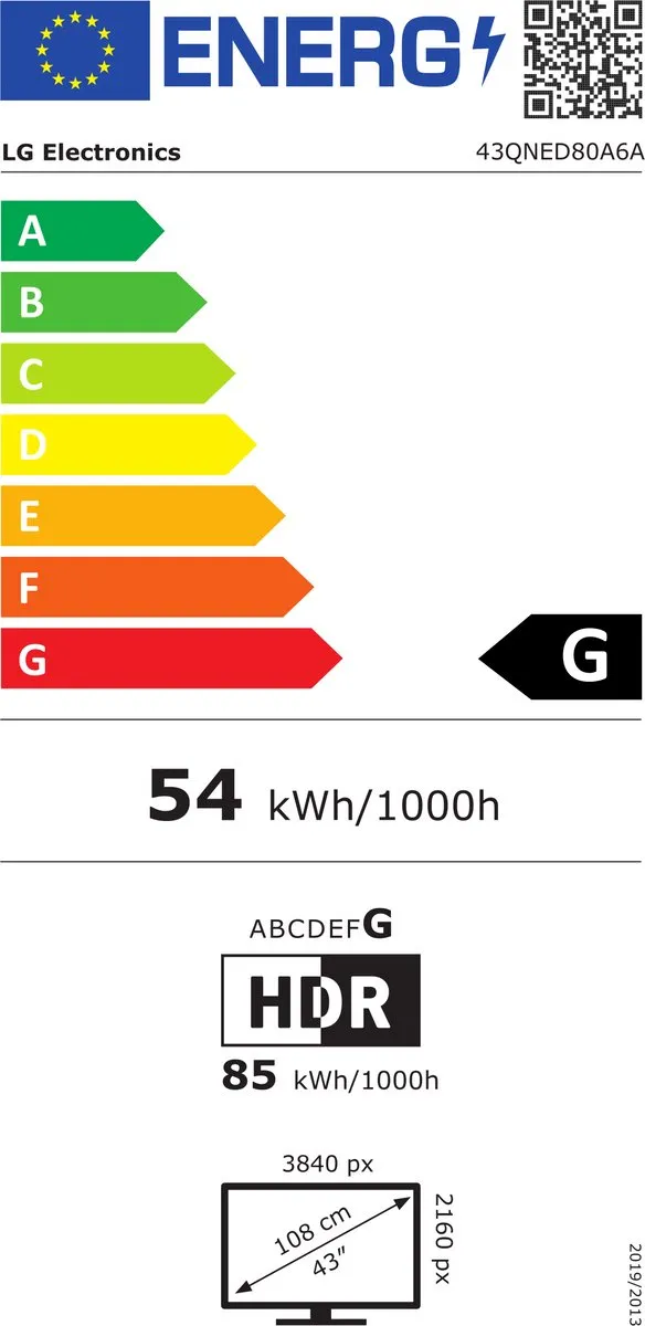 LG 43QNED80A6A 4K QNED TV - 43 inch - Zwart