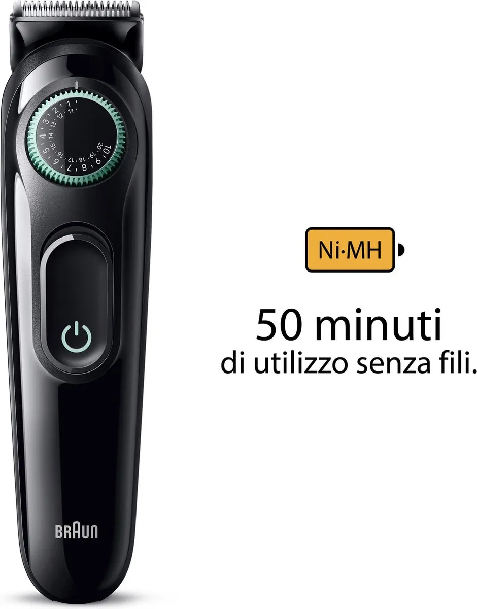 Braun BT3411 Baardtrimmer - 3 Opzetstukken - Zwart