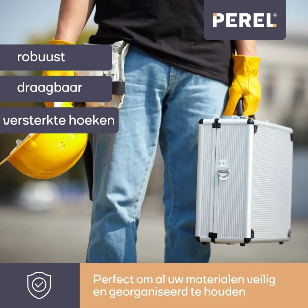 Perel Opbergkoffer 1821-G Aluminium - 32x23x15cm - Grijs
