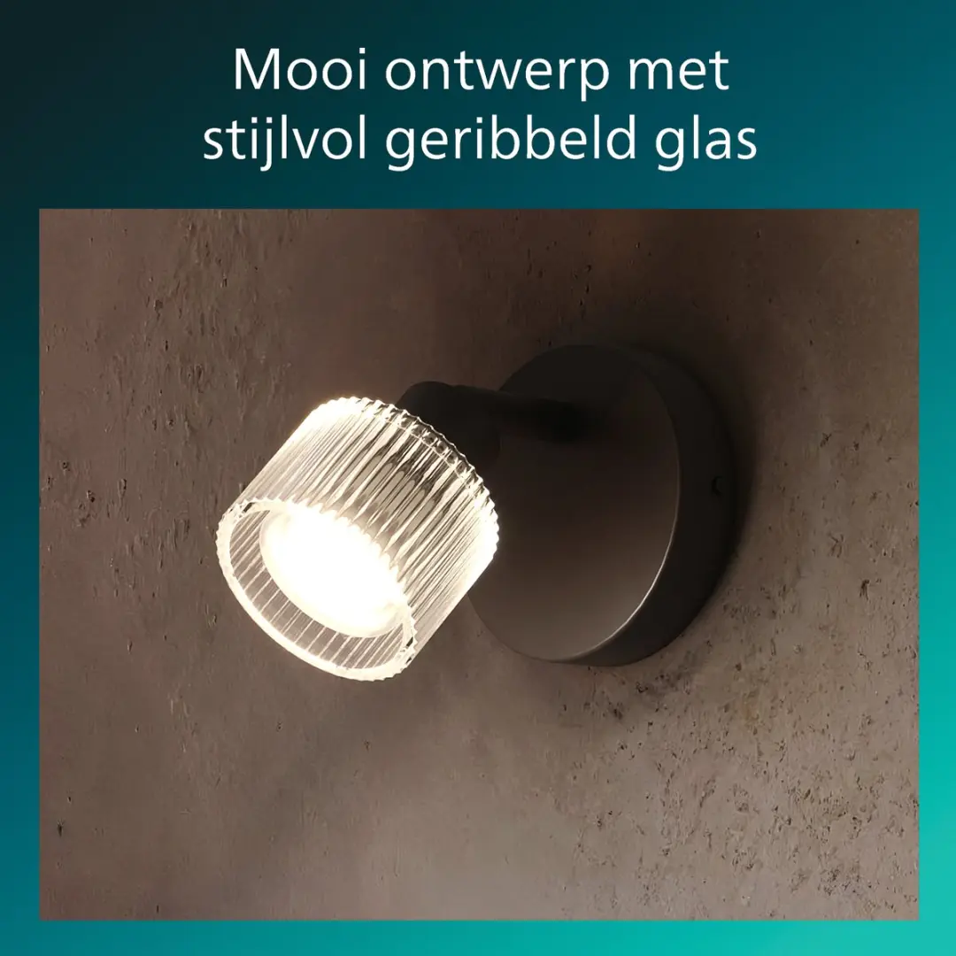 Philips Horen Opbouwspot GU10 LED - 5W - Zwart