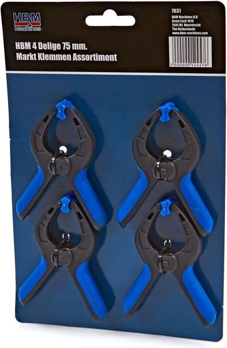 HBM 4-delig Marktklemmen Assortiment 75mm