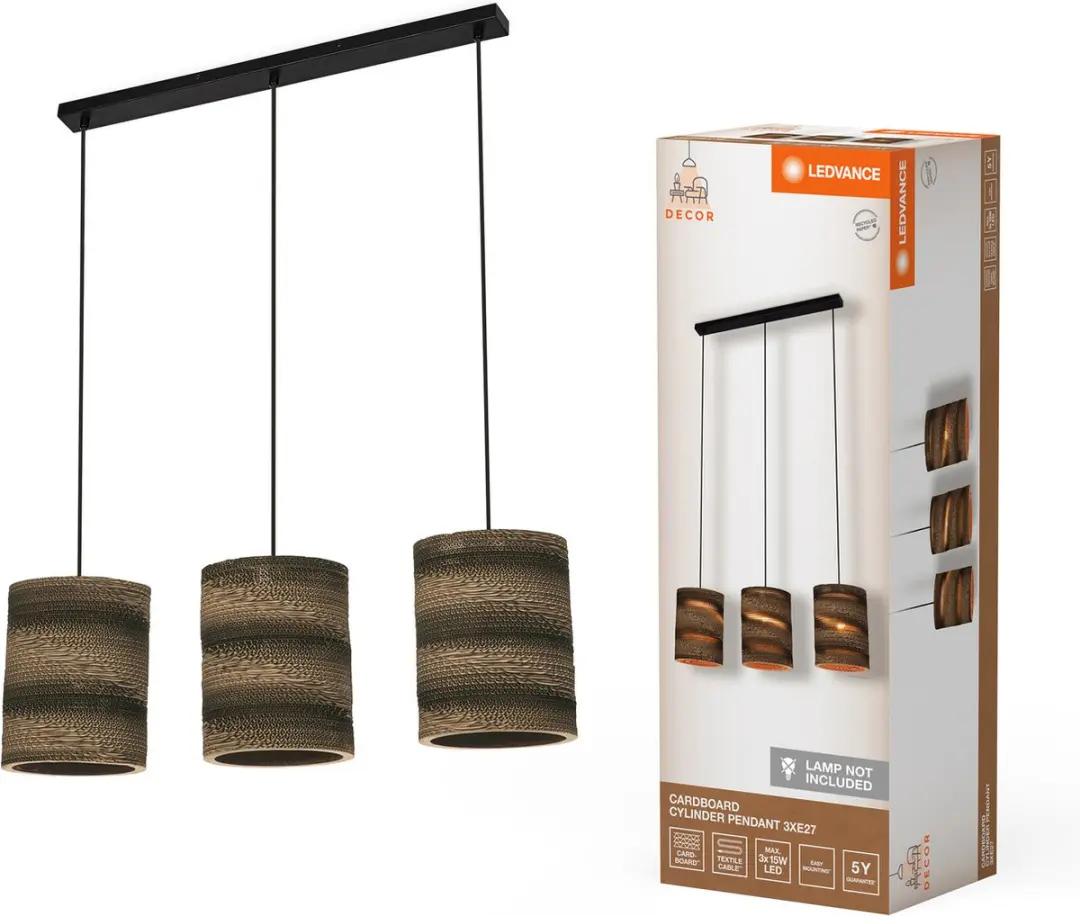 LEDVANCE Decor Karton Cilinder Hanglamp - 830mm - Bruin