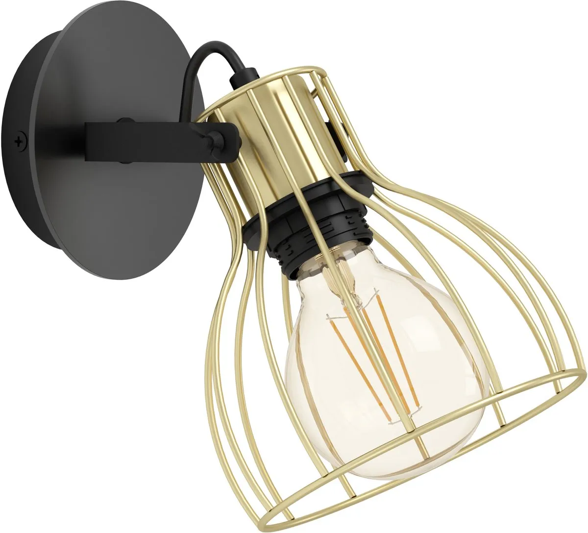 Eglo Sambatello Opbouwspot E27 - 1-lichts - Zwart/Goud