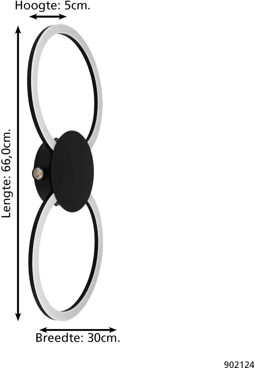 Eglo Venticello 1 Plafondlamp LED 66cm - Zwart/Wit