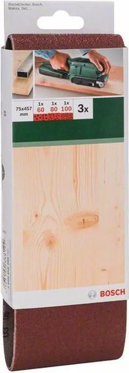 Bosch Schuurbandenset 3-delig - Rood