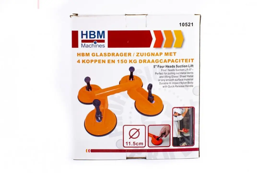 HBM Glasdrager 3 Zuignappen 118mm - 150kg
