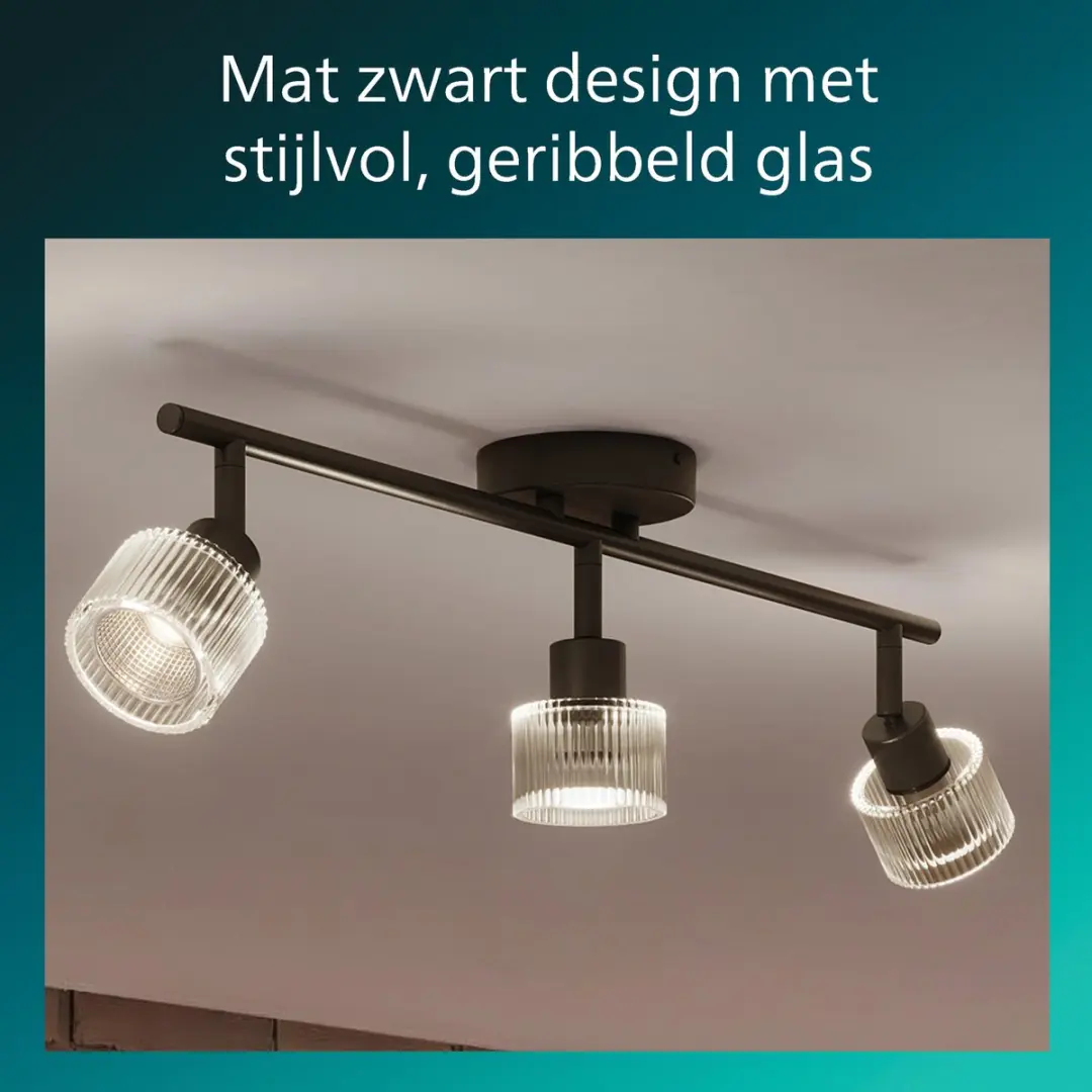 Philips Horen Opbouwspot GU10 3-punts - Zwart