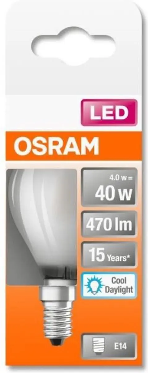 Osram LED E14 Peer 4W Koelwit Mat - 4000K - afbeelding 6 van 6