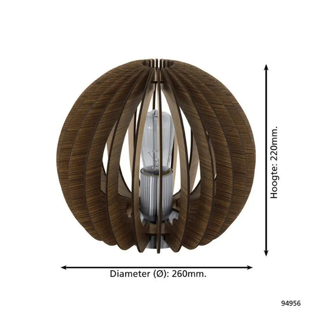Eglo Cossano Tafellamp - Ø260mm Bruin/Wit - afbeelding 6 van 6