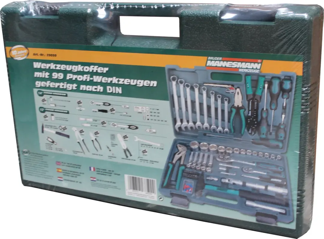 Brüder Mannesmann 29099 Gereedschapskoffer 99-delig - Chroom-vanadium staal - Groen - afbeelding 6 van 6