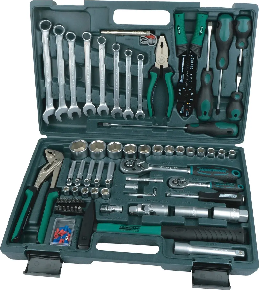 Brüder Mannesmann 29099 Gereedschapskoffer 99-delig - Chroom-vanadium staal - Groen