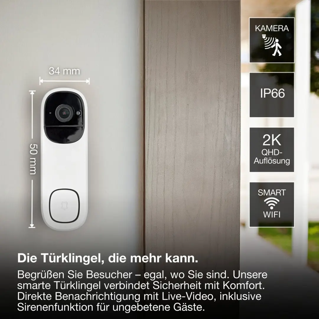 Osram SMART+ AC755550155 WiFi Videodeurbel 3MP - Wit