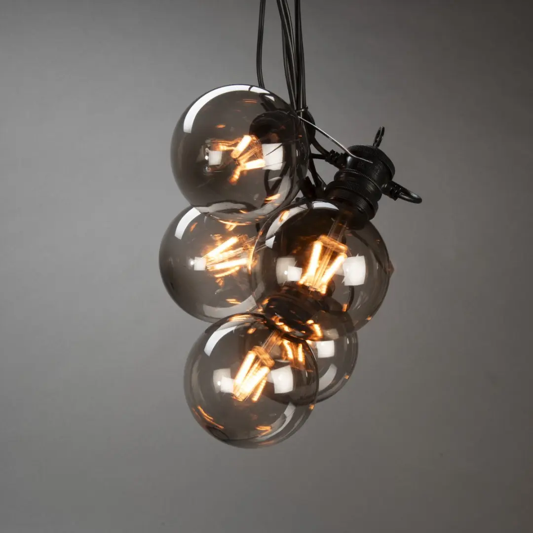 Konstsmide Snoer 10l Smoke Globe 4,5m Extra Warm Wit Dimbaar IP44