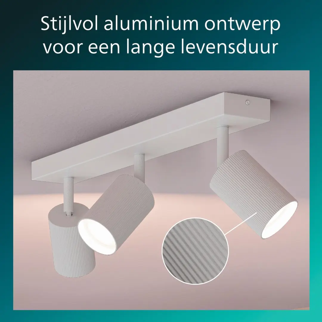 Philips Wyatt Opbouwspot GU10 3-pack - Wit