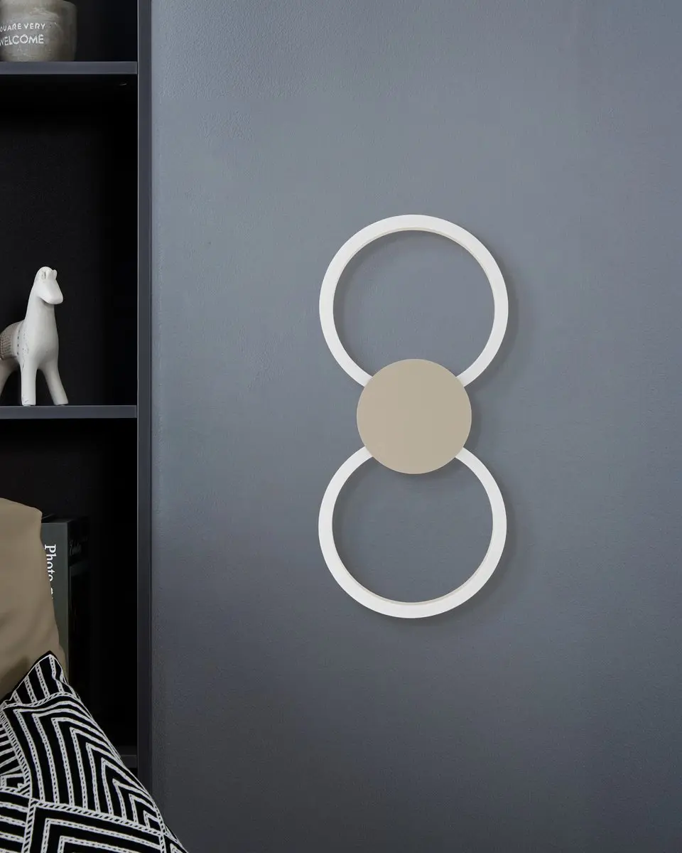 Eglo Venticello 1 Plafondlamp LED 66cm - Zand/Wit - afbeelding 6 van 6