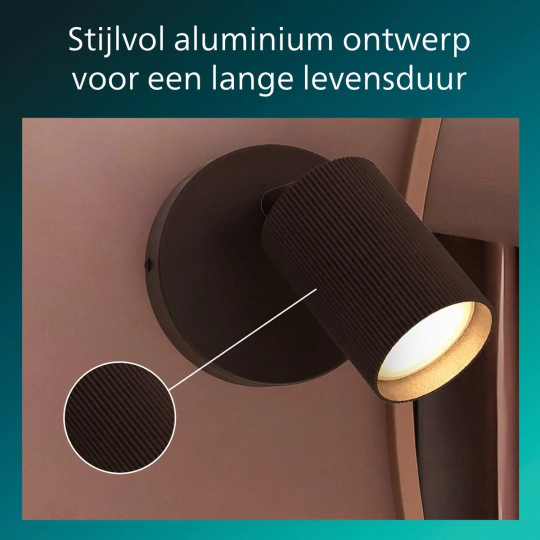 Philips Wyatt Opbouwspot GU10 - 5W - Zwart