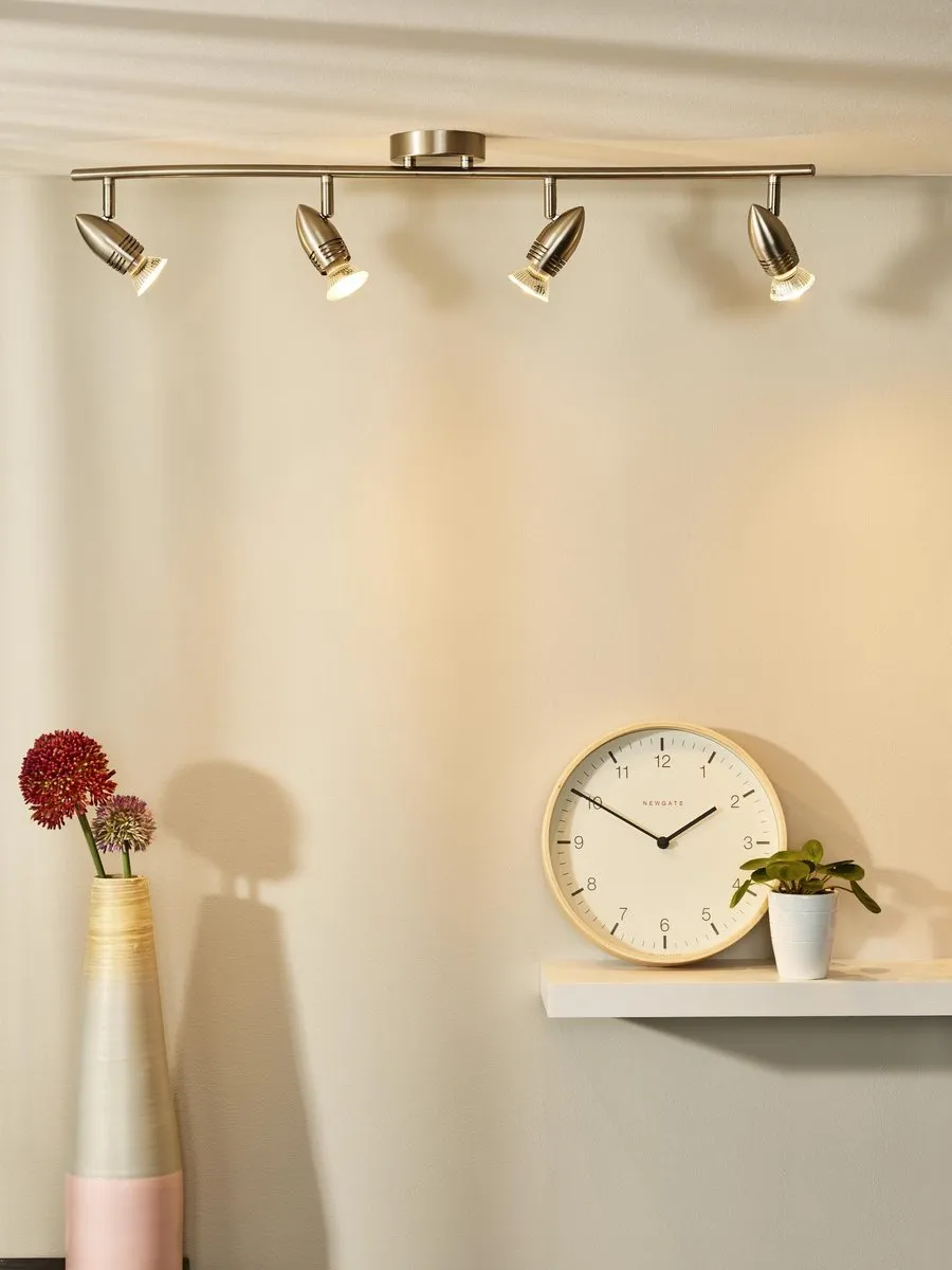 Lucide CARO-LED Plafondspot LED GU10 4x5W 2700K - Mat chroom