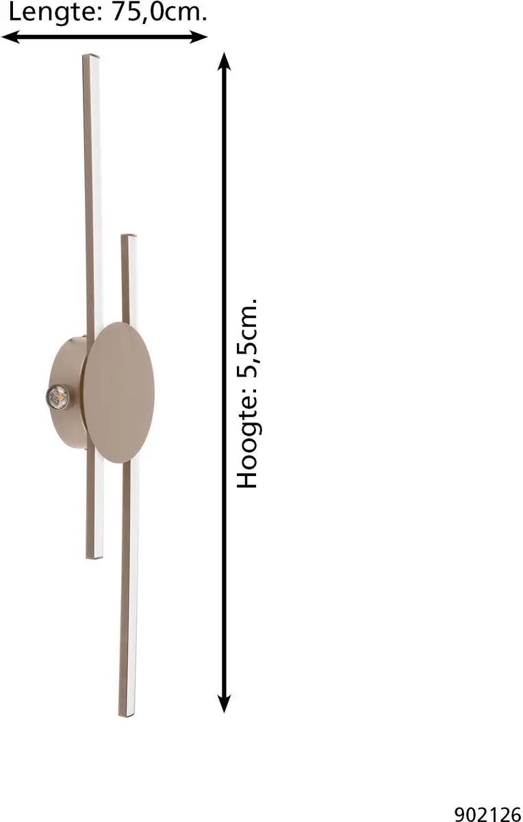 Eglo Venticello Plafondlamp LED 75cm - Zandkleur/Wit