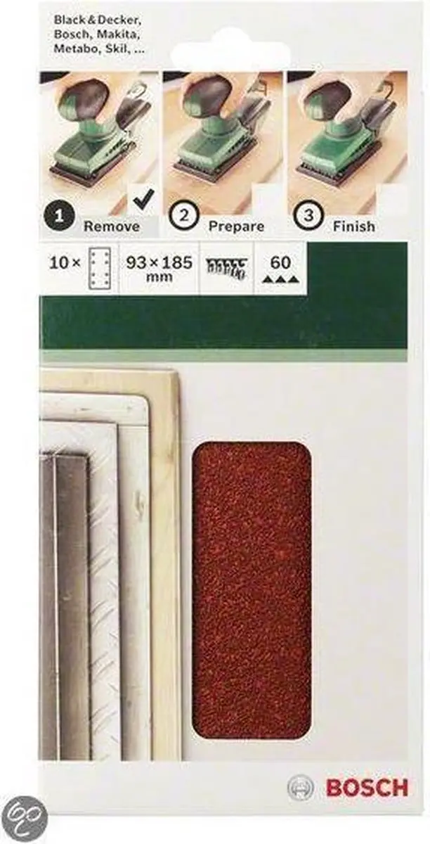 Bosch 10-delige Schuurbladset 93x230mm - Korrel 60