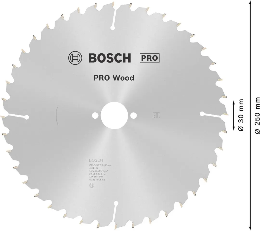 Bosch Professional Cirkelzaagblad Optiline T 2608640670 - Hout Ø250mm