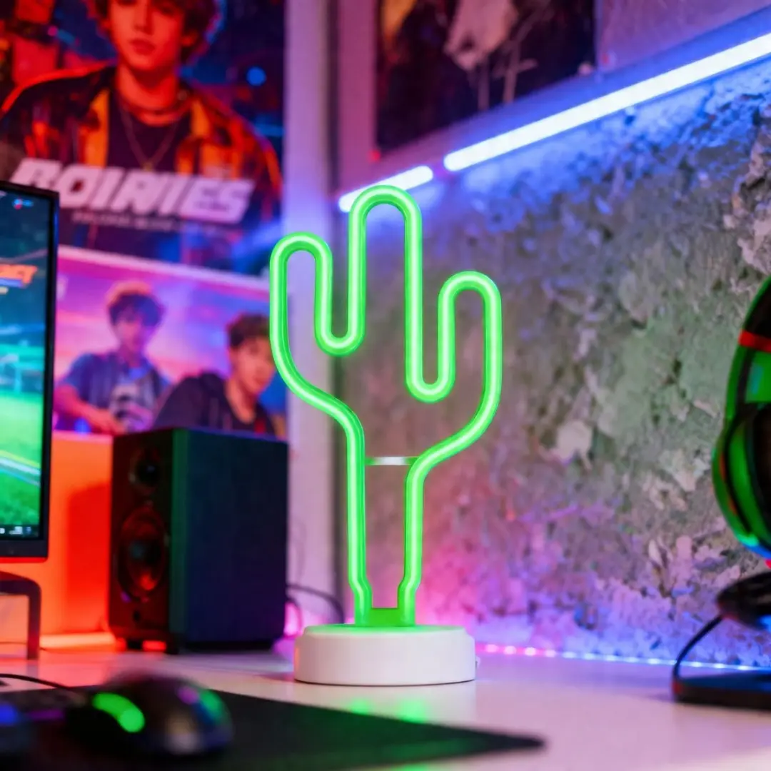 Grundig Neon Cactus Oplaadbare LED Tafellamp - Groen