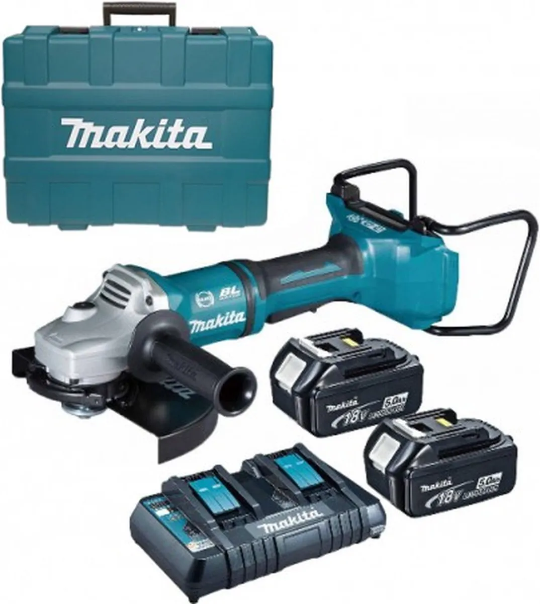 Makita DGA900PT2 Haakse Slijper - 230mm - 2x 5.0Ah Li-ion