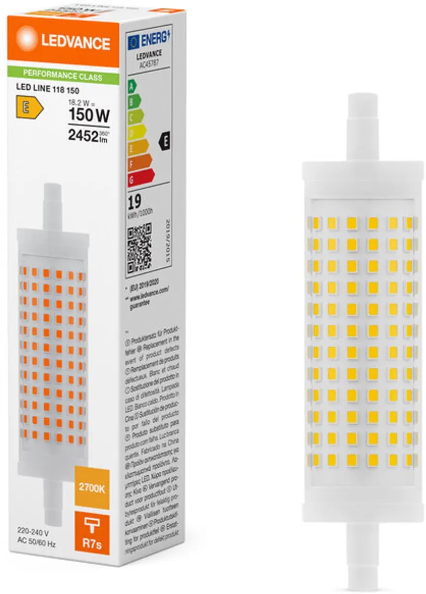 LEDVANCE R7s Lineaire Lamp 18W 2700K - Wit - afbeelding 3 van 6