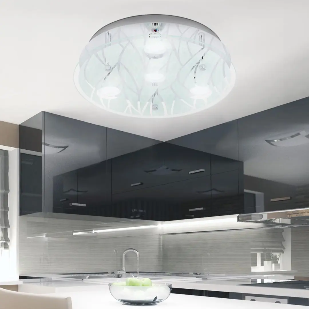 Eglo Farella LED Plafondlamp 4x3W - Ø35cm - Chroom/Wit