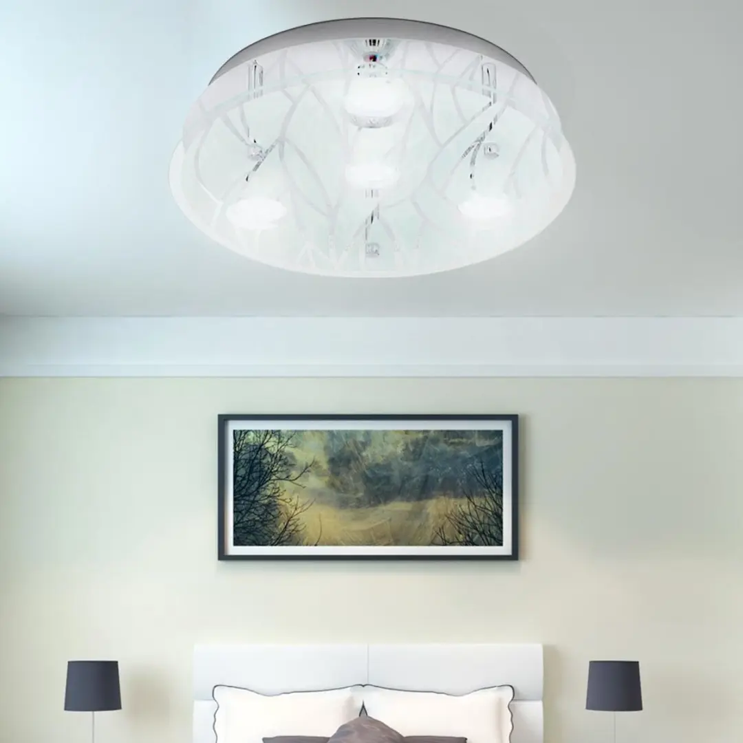 Eglo Farella LED Plafondlamp 4x3W - Ø35cm - Chroom/Wit