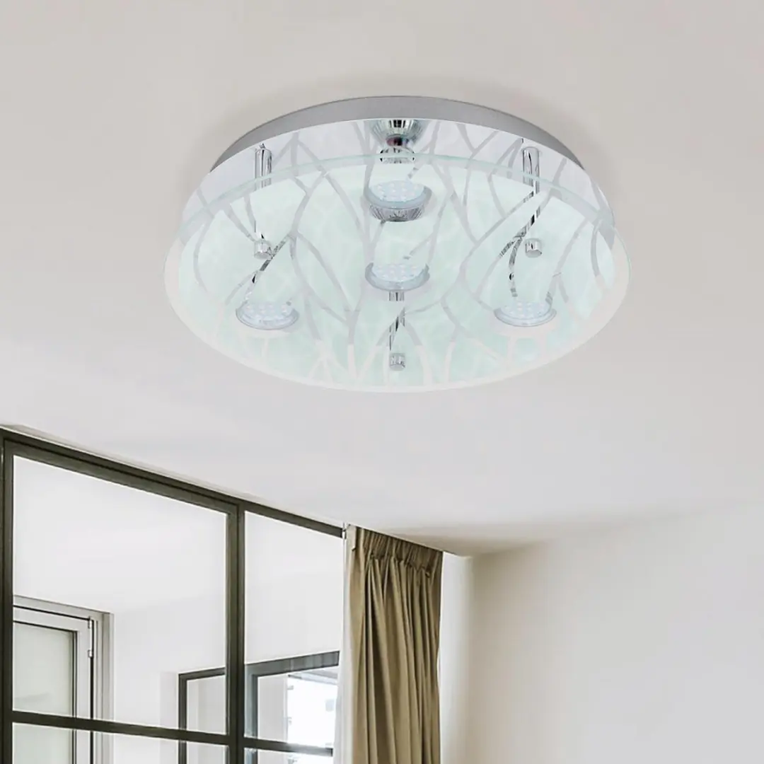 Eglo Farella LED Plafondlamp 4x3W - Ø35cm - Chroom/Wit