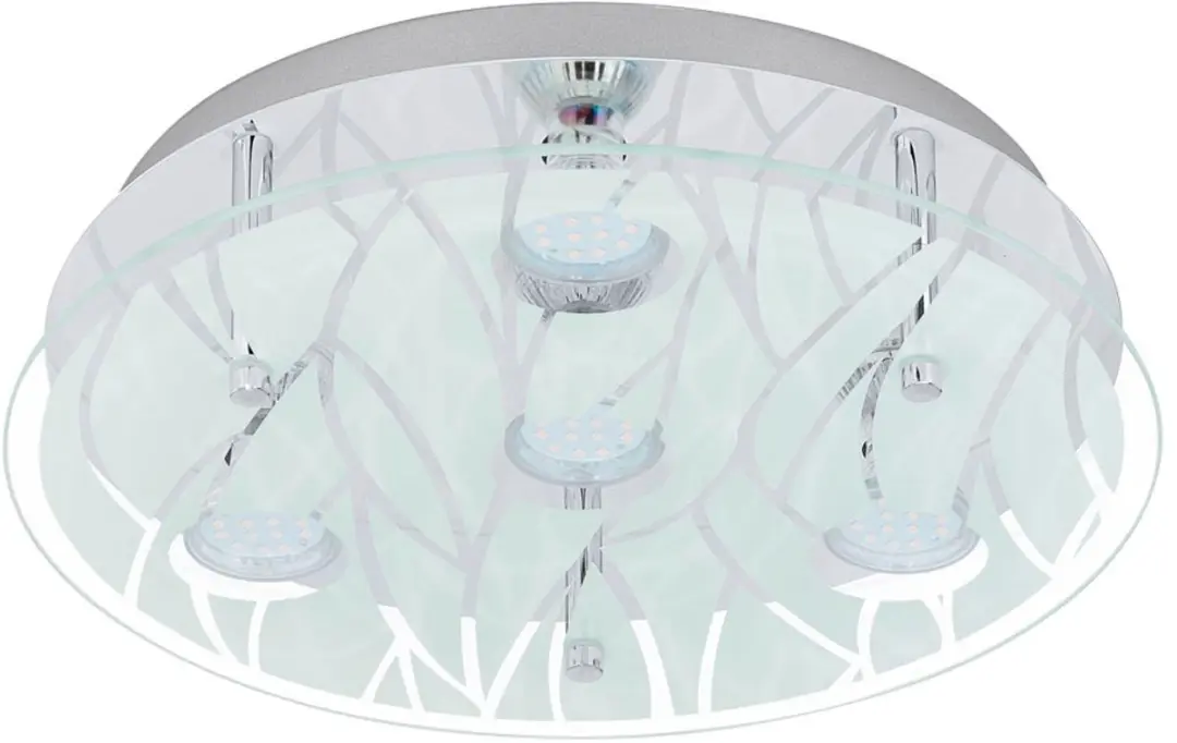 Eglo Farella LED Plafondlamp 4x3W - Ø35cm - Chroom/Wit - afbeelding 6 van 6