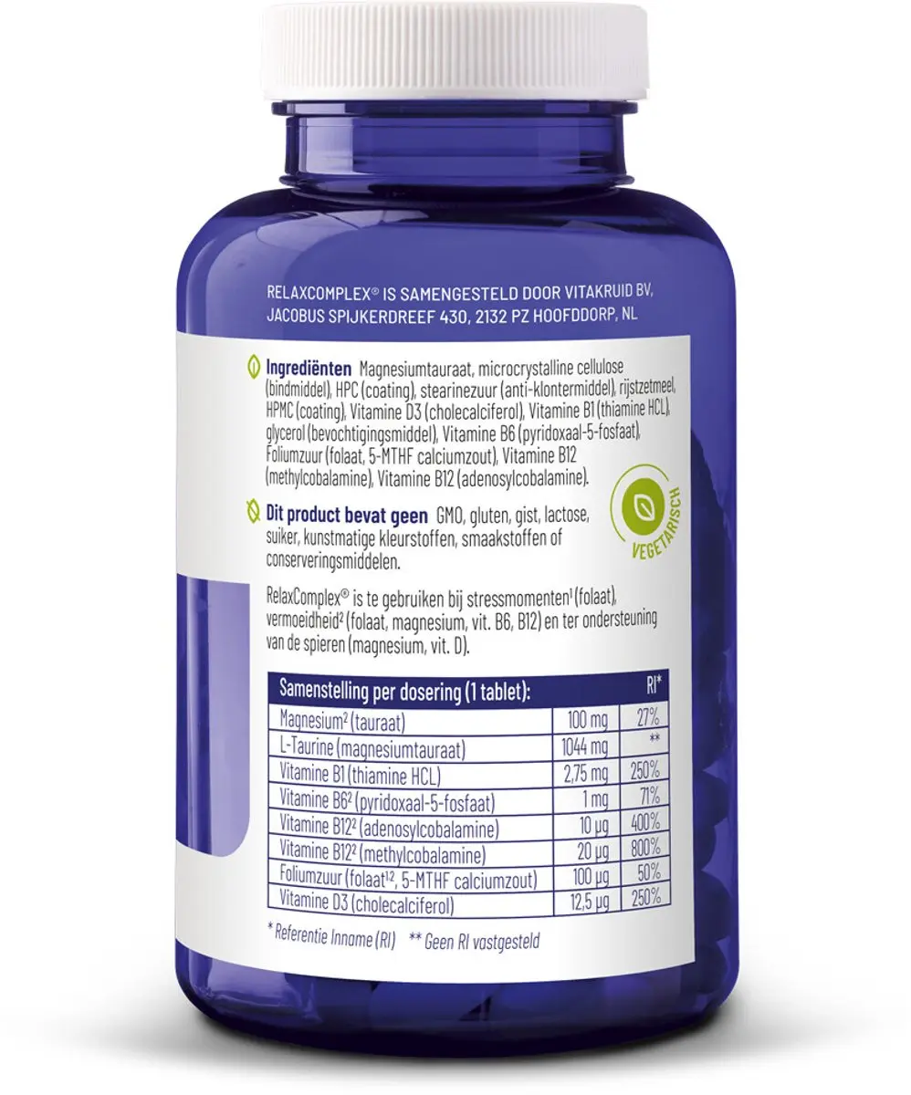 Vitakruid RelaxComplex 180g - 2x90 Tabletten