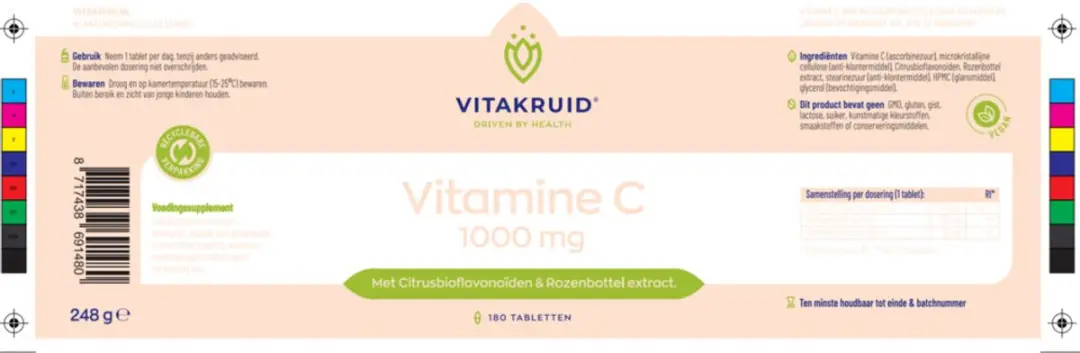 Vitakruid Vitamine C 1000mg - 360 tabletten