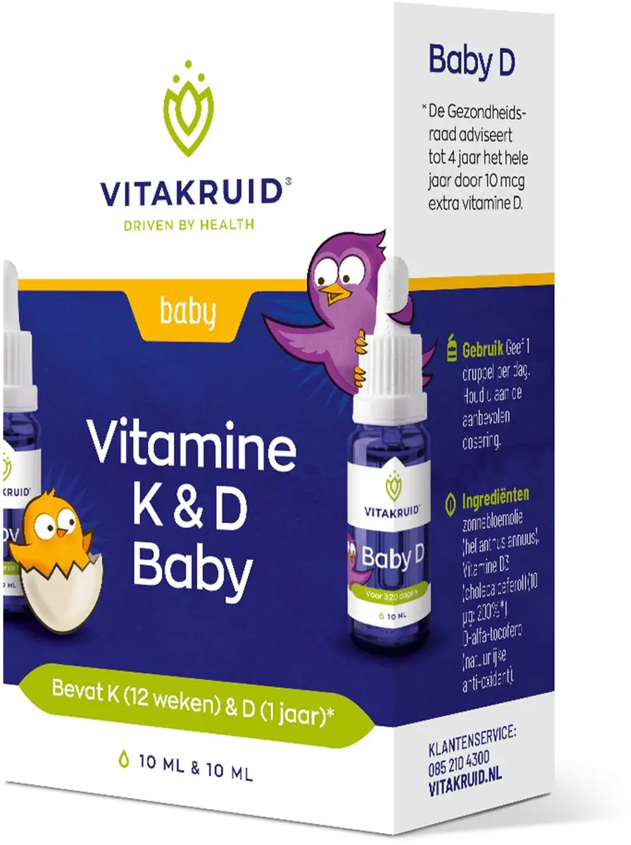 Vitakruid Baby Vitamine K & D 2x10ml