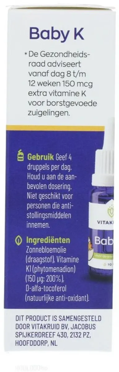 Vitakruid Baby Vitamine K & D 2x10ml