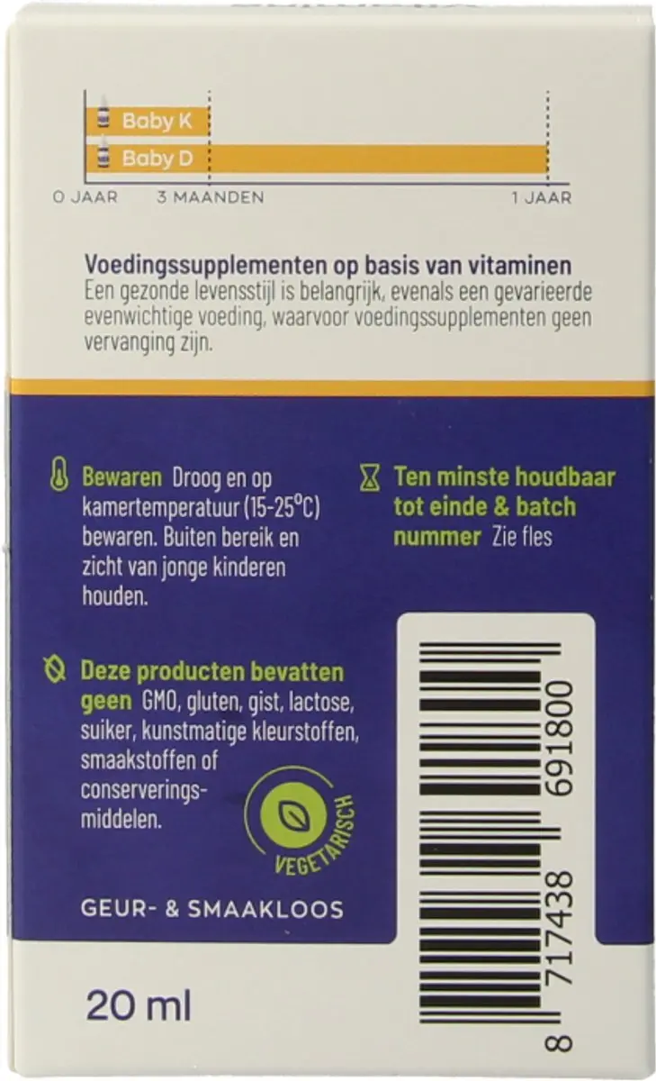 Vitakruid Baby Vitamine K & D 2x10ml