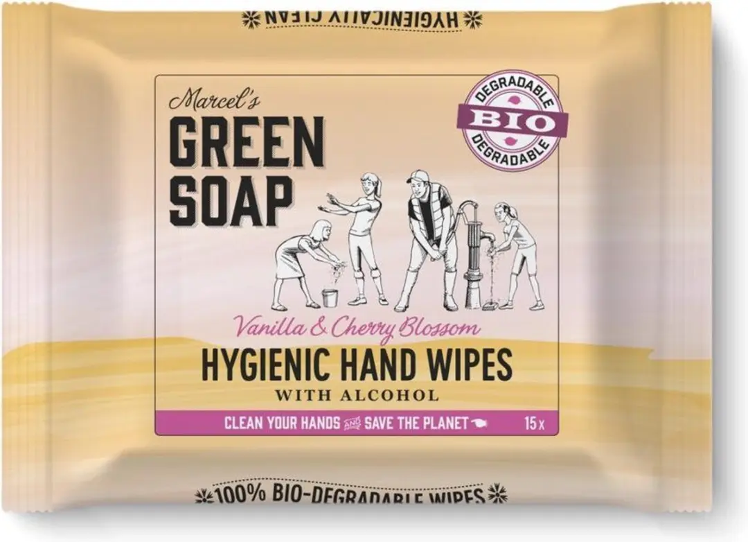 Marcel's Green Soap Hand Wipes Vanilla & Cherry Blossom