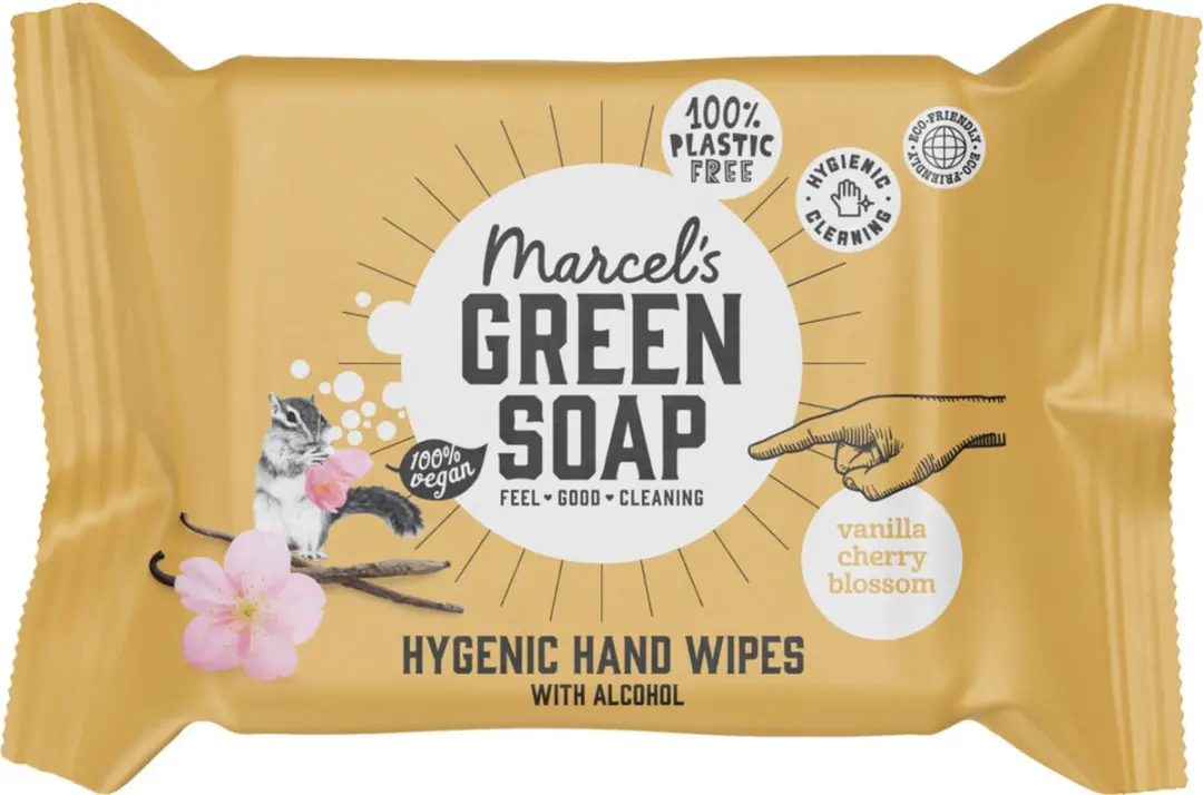 Marcel's Green Soap Hand Wipes Vanilla & Cherry Blossom - 15 Stuks