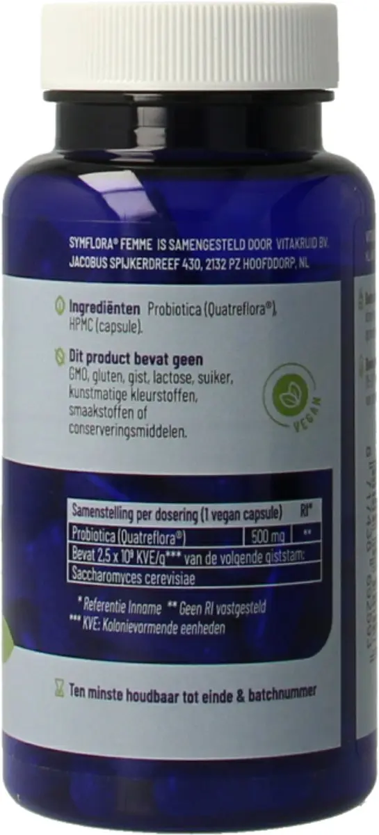 Vitakruid Symflora Femme 90 Vegacapsules - afbeelding 6 van 6