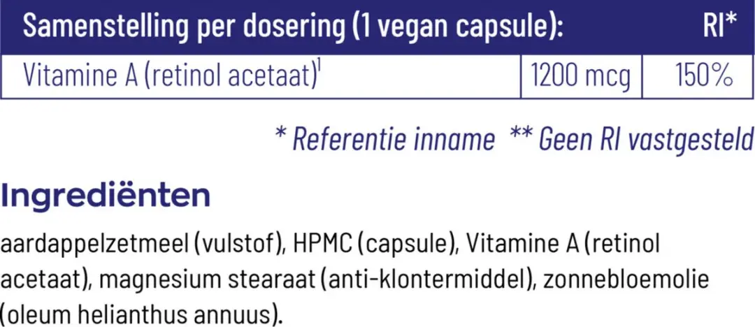 Vitakruid Vitamine A 4000 IE Vegan - 90 Capsules
