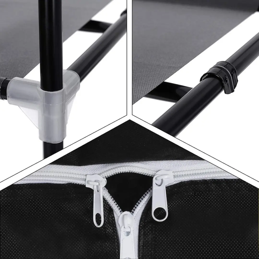 Songmics RYG83H Stoffen Kledingkast 160x75cm - Zwart