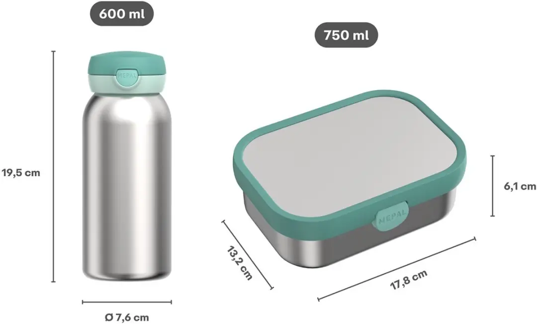 Mepal Campus Lunchset - 2 Stuks Cool Blue