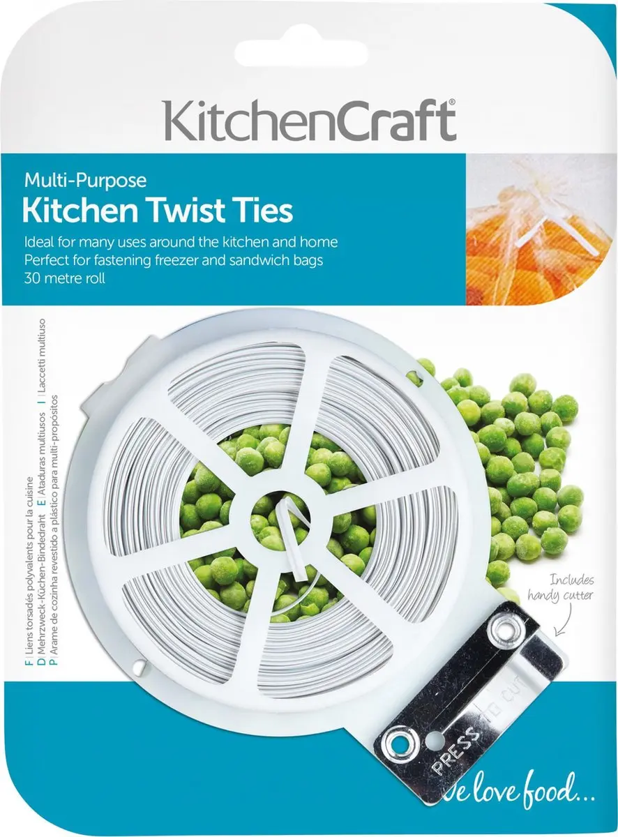 KitchenCraft Keukendraad met Snijder 30m - Staal
