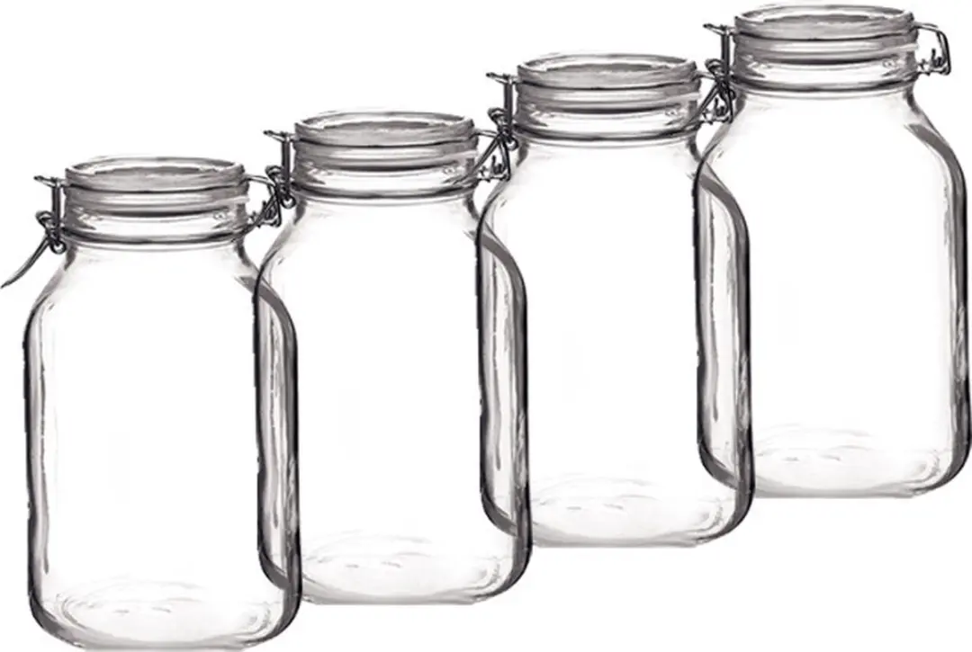 Bormioli Rocco Weckpotten 1,5L - 4 Stuks - Glas - Transparant
