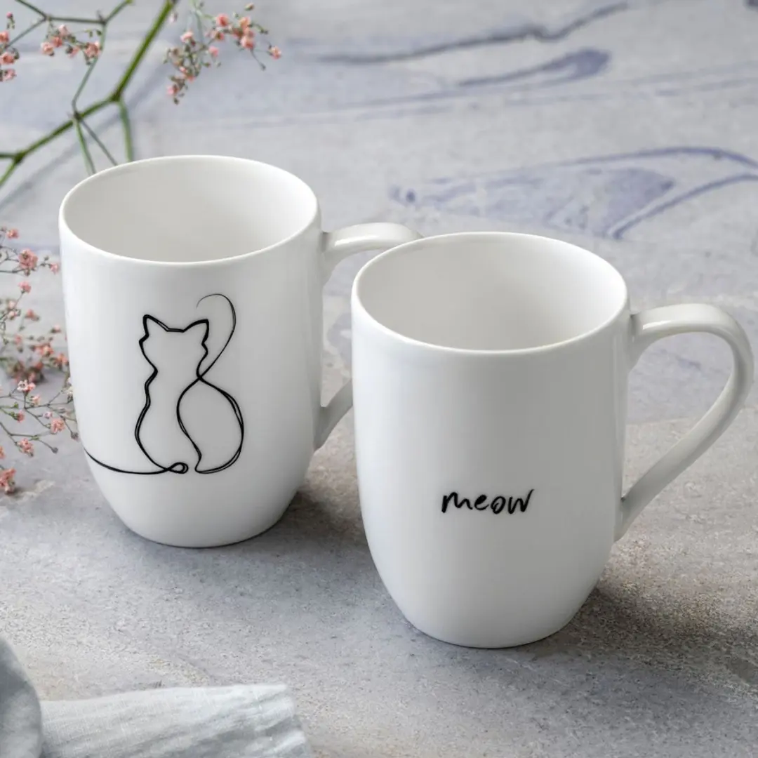 Villeroy & Boch Cat Statement Koffiebeker 280ml - Set van 2
